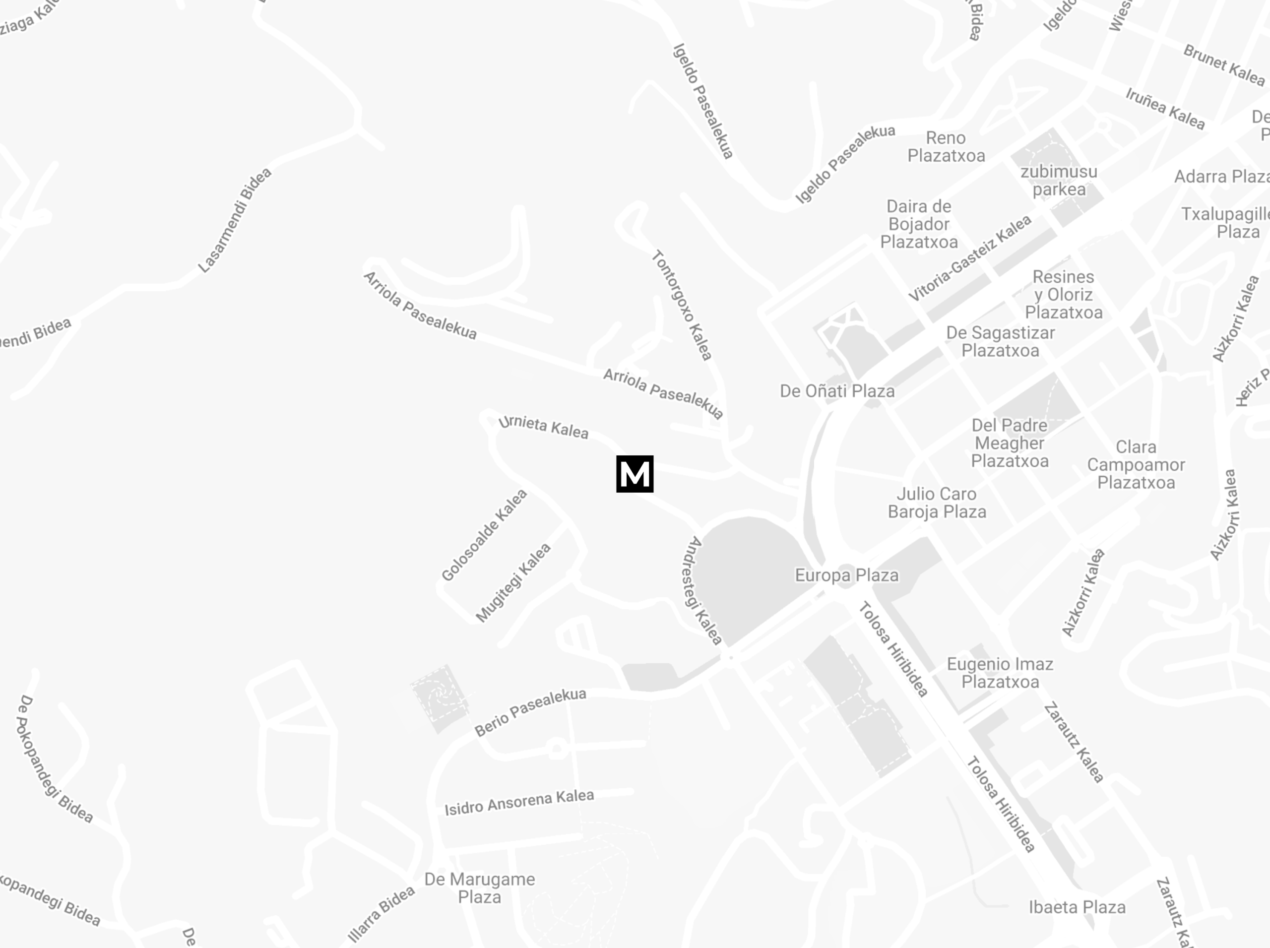 Mapa de la ubicación del estudio de Montoya Arquitectos en Donostia